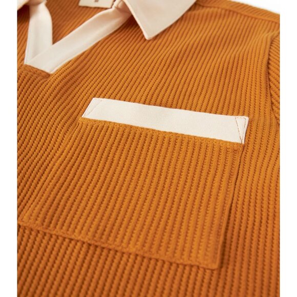 NWT Dandy Del Mar The Cannes Waffle Knit Shirt Burnt Sienna Size Large - Picture 6 of 10